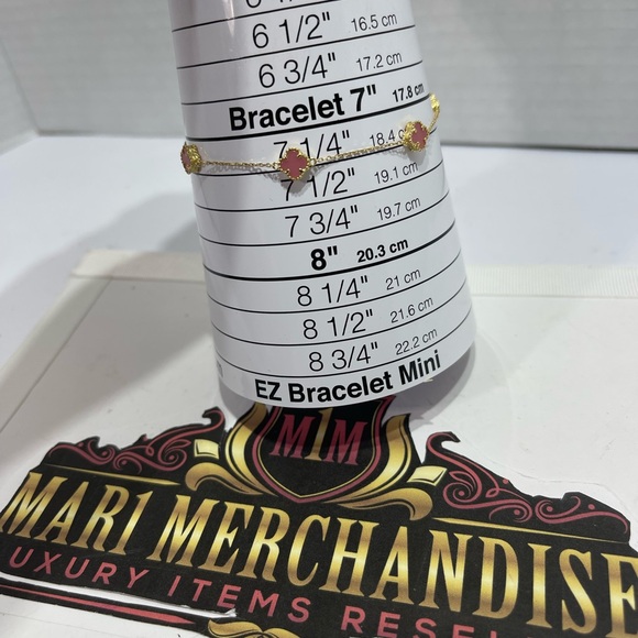 18 k Pink Clover Bracelet, size 7-7.5 . - Picture 5 of 14